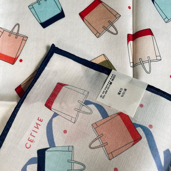 Celine NWT Cotton Scarf – Tote Bag Print - Picture 9 of 10
